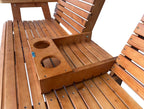 Patio Glider with Foldable Cup Holders, High Roll Back and Deep Contoured Seat, Heavy Duty 880 Lb (Brown, 2-Seater)