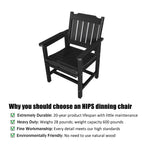 Modern HDPE Patio Dining Set, Poly Lumber Table and Chair, with Umbrella Hole, Weather Resistant, for Outdoor, Yard, Lawn (5 Piece, Black)