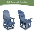 Poly Lumber Swivel Patio Glider, Durable HIPS Material, Weather Resistant, for Outdoor, Patio, Porch, Yard (Navy Blue)