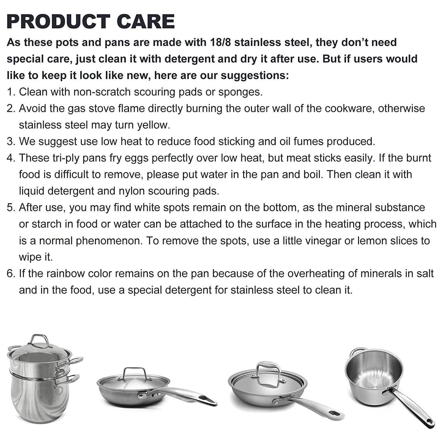 Fortune Candy 8-Inch Fry Pan with Lid, 3-ply, 18/8 Stainless Steel