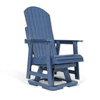 HIPS Swivel Patio Glider, Poly Lumber Weather Resistant Outdoor Chair, for Patio, Porch, Yard (Navy Blue)