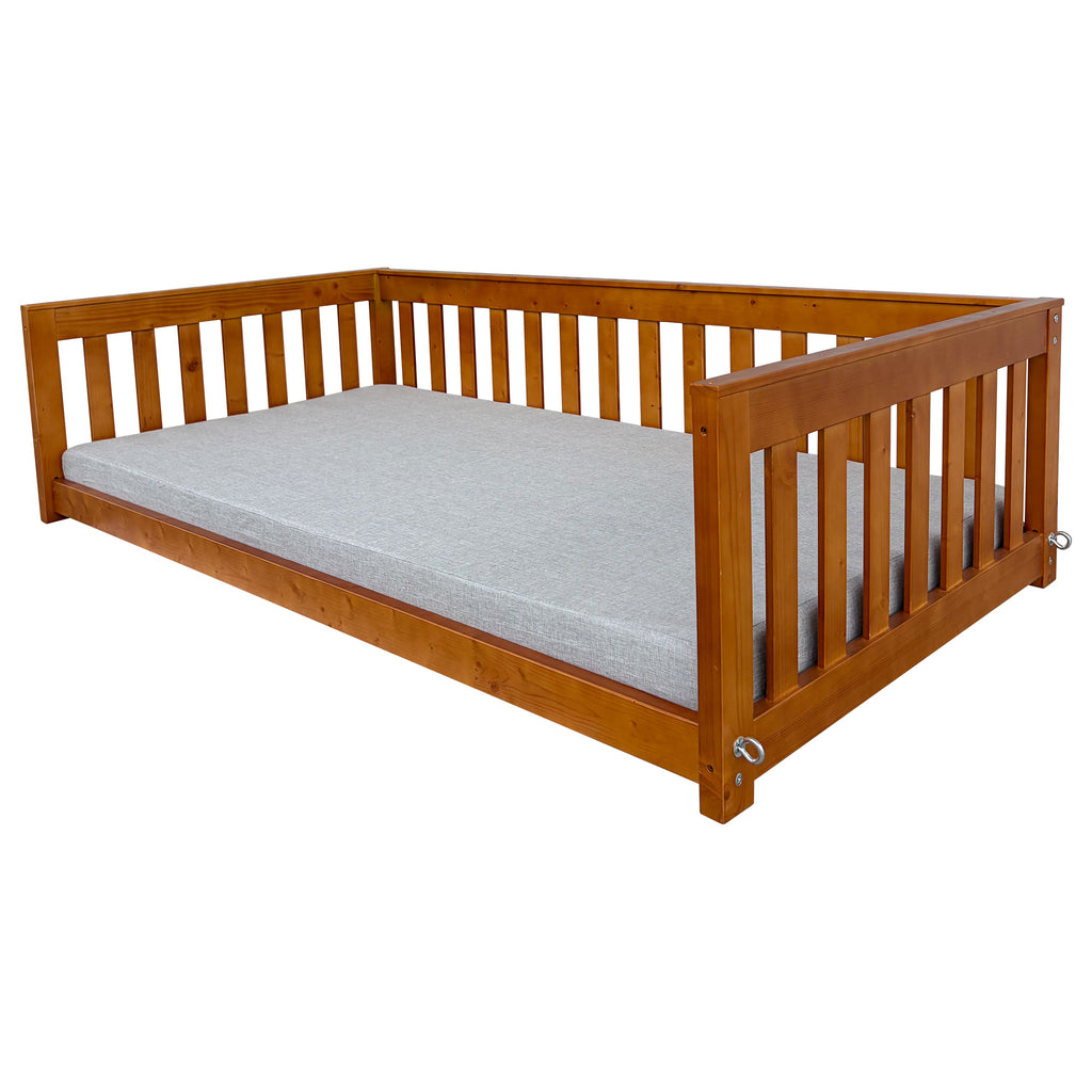 6 FT Wooden Porch Swing Bed with Thick Cushion – Outdoor Hanging Daybed for Patio or Porch, Solid Fir Wood Frame, Heavy Duty 1000 LBS