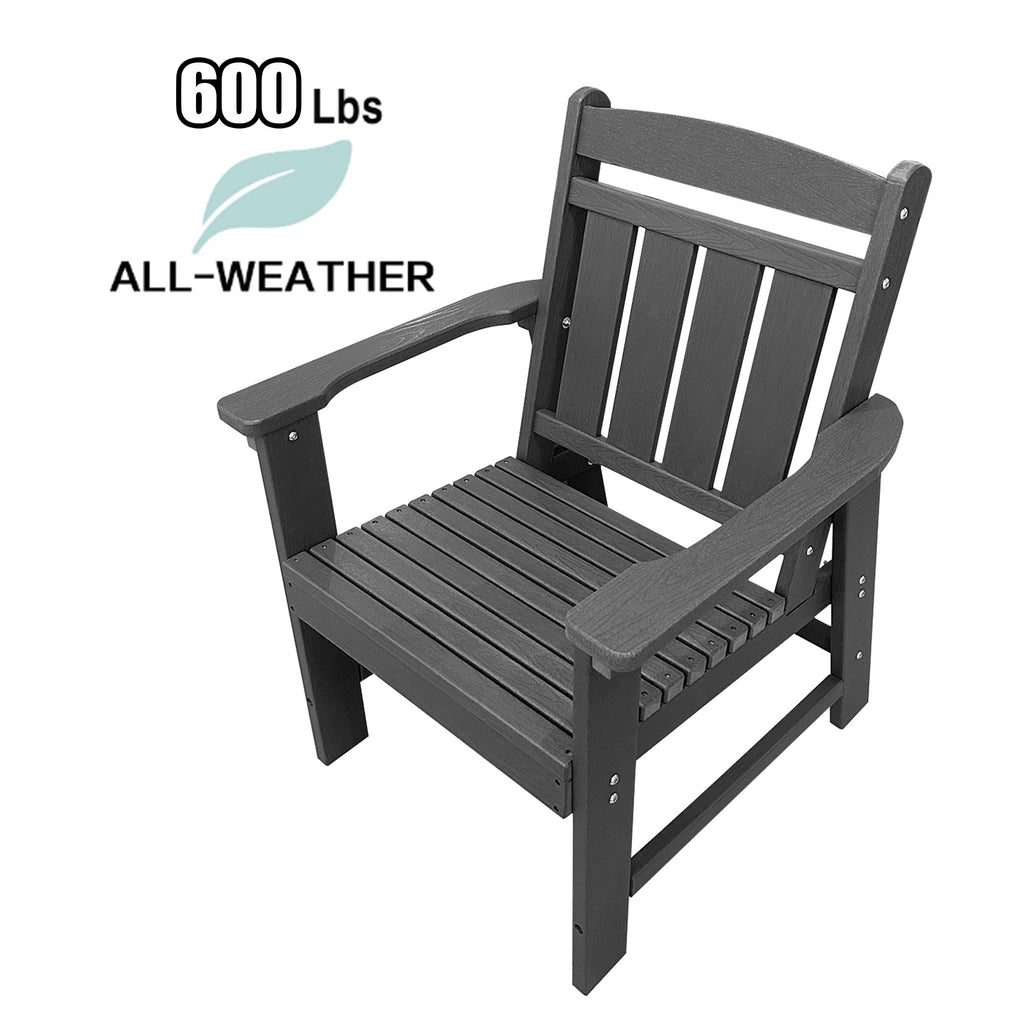 HDPE Patio Dining Chair, Slat Back, Weather Resistant, for Outdoor, Garden, Yard (1 Piece - Chair)