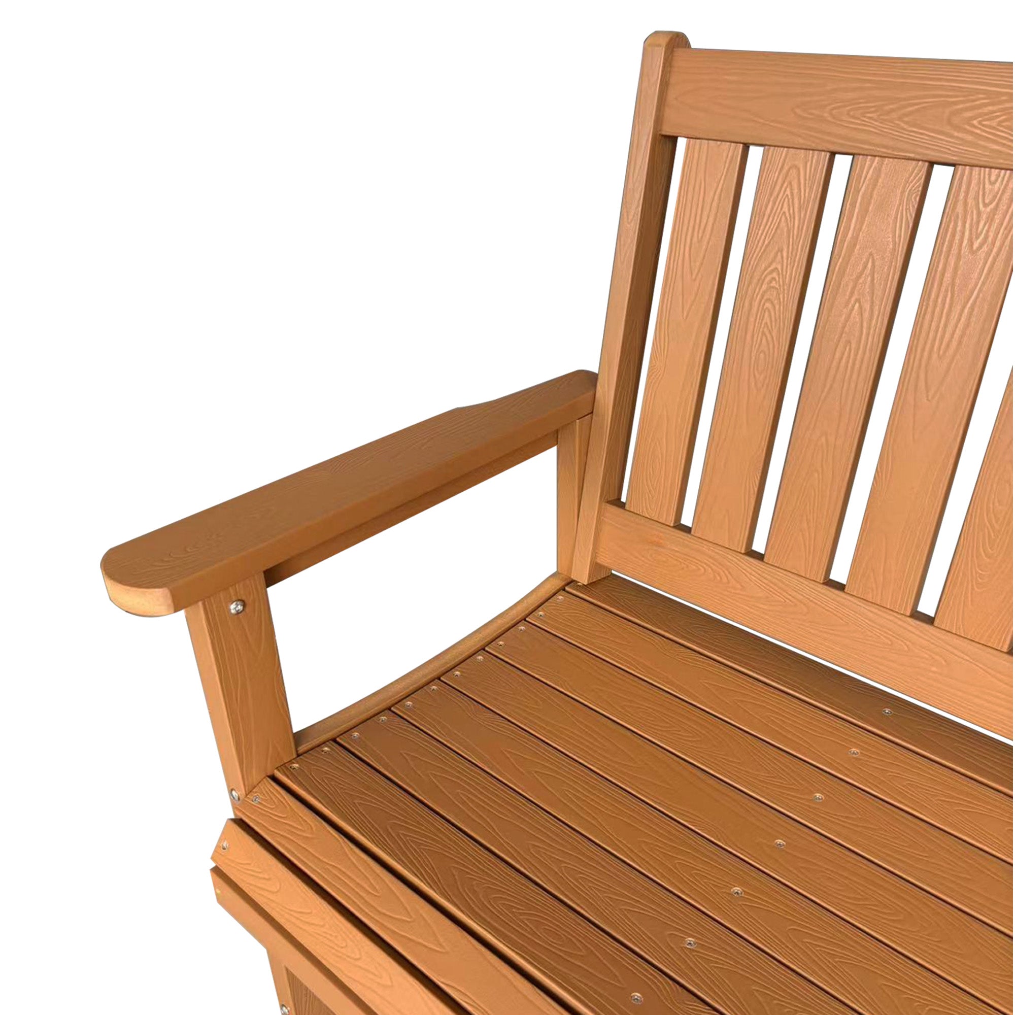 Poly Lumber Outdoor Bench, HIPS All-Weather Bench, Never Rots or Fades, for Patio, Porch, Garden and Park, 700 lbs Weight Capacity (Brown, 44-inch)