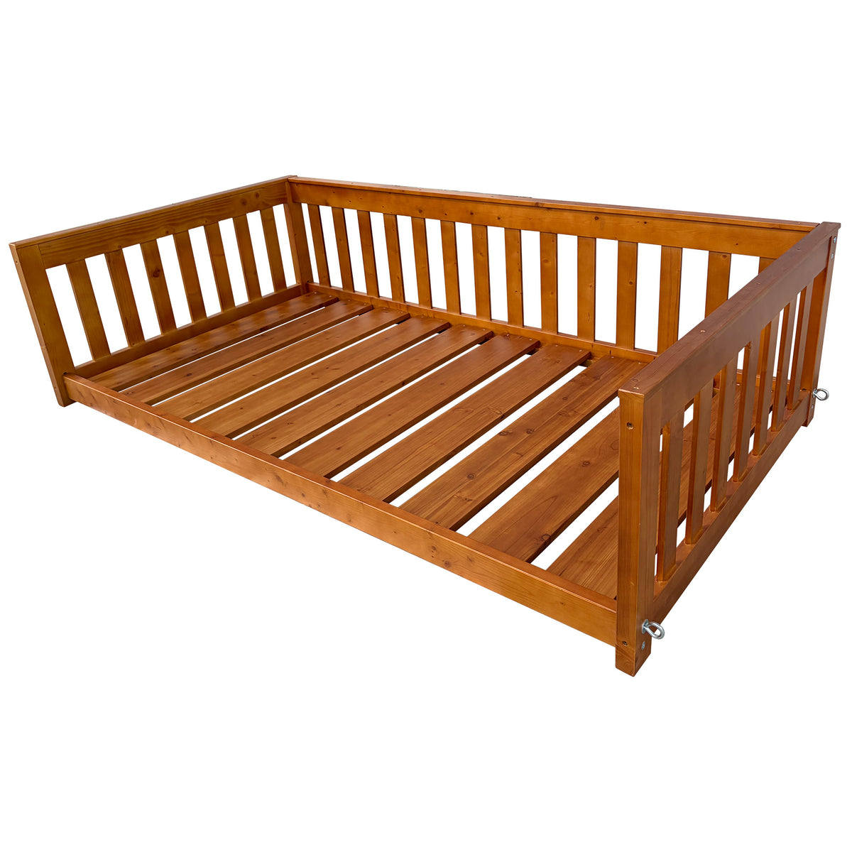 6 FT Wooden Porch Swing Bed with Thick Cushion – Outdoor Hanging Daybed for Patio or Porch, Solid Fir Wood Frame, Heavy Duty 1000 LBS