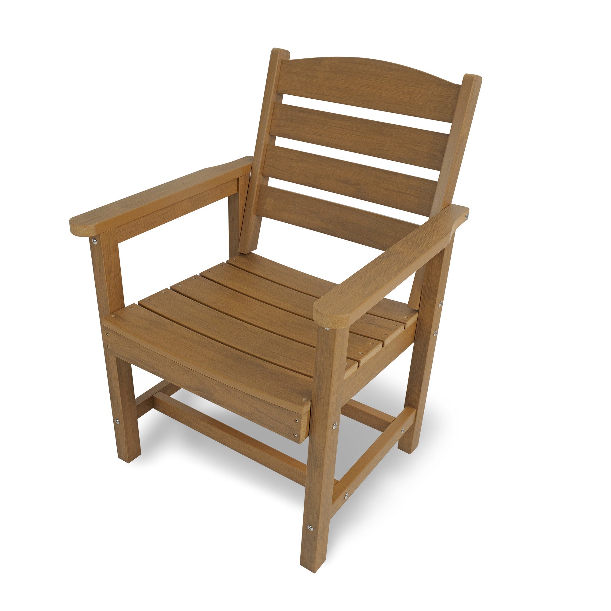 Poly Lumber Patio Dining Chair Set of Two, HIPS Outdoor Ladder Back Chair, Weather Resistant (Teak Tone, 2 Piece)
