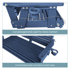 HDPE Porch Swing with 18/8 Stainless Steel Bolts, Ergonomic Design, Ultra Weather-Resistant, Heavy Duty 1200 LBS, for Outdoor Patio Garden Yard（Navy Blue）