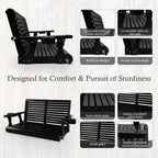 Porch Swing  4 FT Extra Large, Black