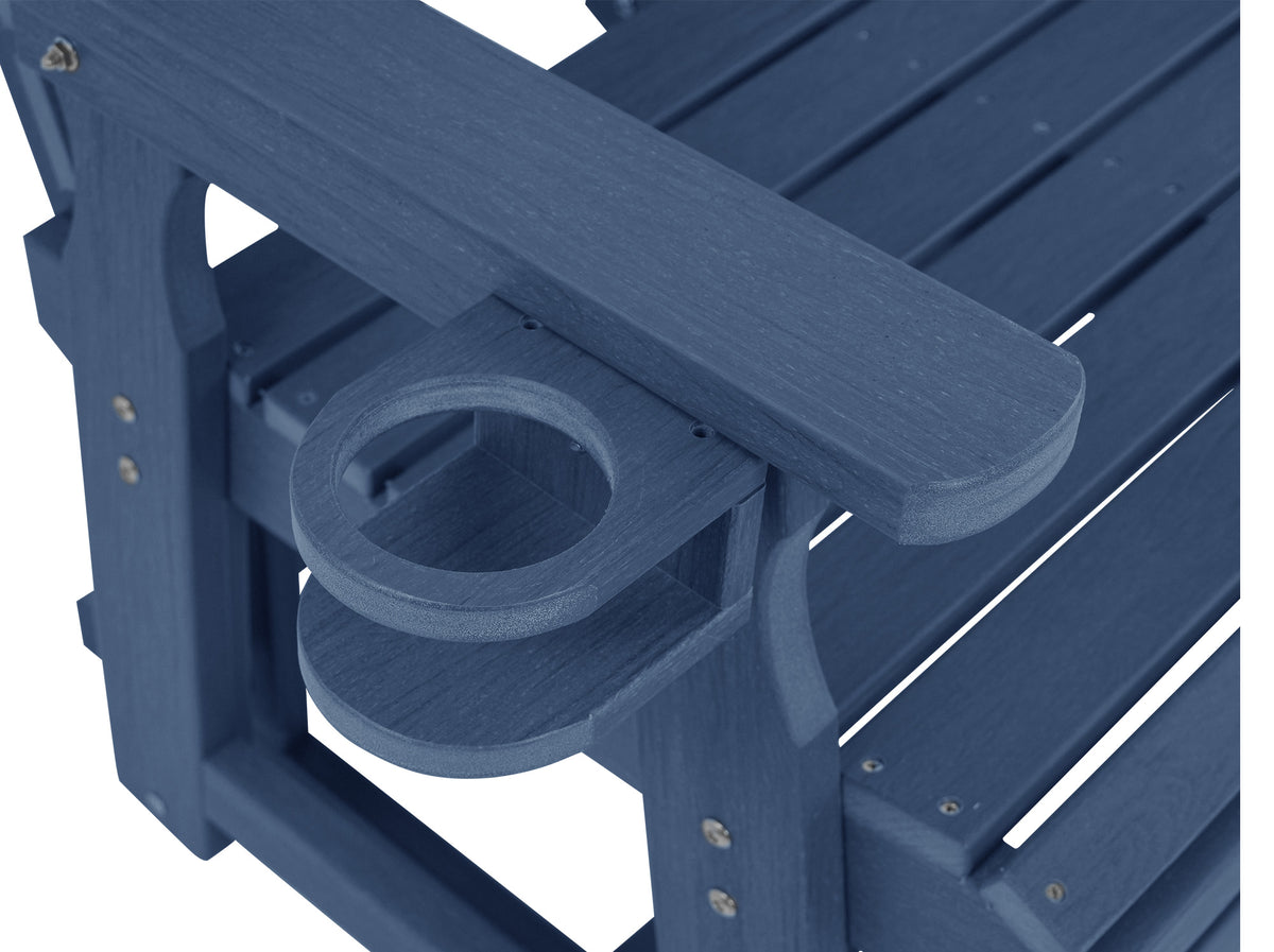 HDPE Patio Glider, Poly Lumber Weather-Resistant Outdoor Glider Bench, for Patio, Porch, Yard,  (Navy Blue, 2-Seater)