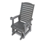 Poly Lumber Patio Glider for One Person, with Cup Holders, High Backrest and Deep Contoured Seat, HIPS Material, All-Weather Resistant, Heavy Duty 700 Pounds (Classic Gray)