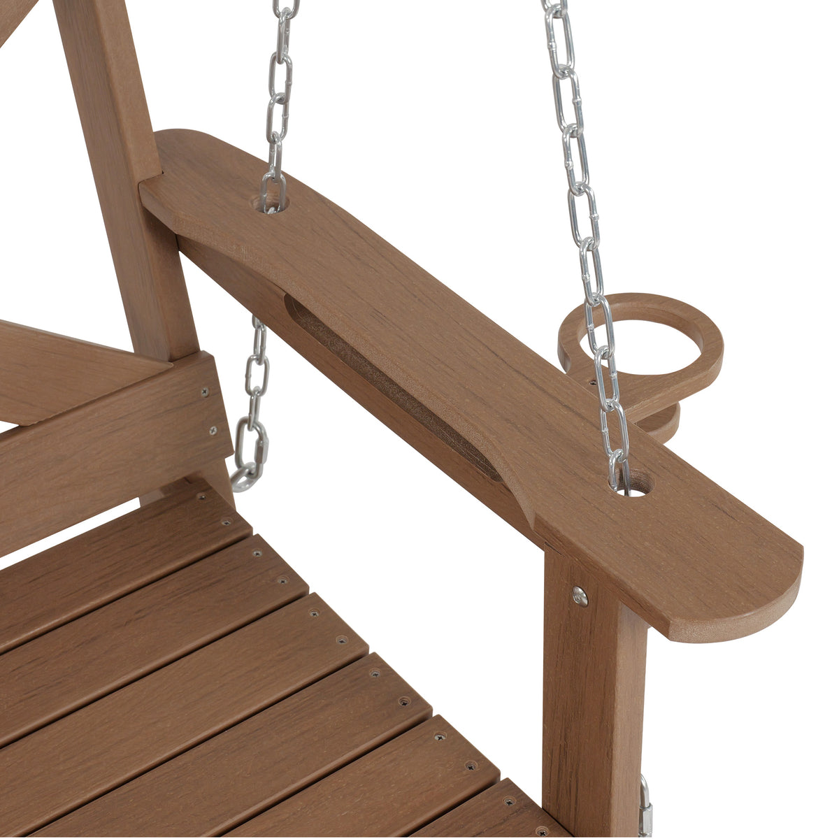Fortune Candy HDPE Porch Swing with Cross Back, Weather-Resistant, for Outdoor, Patio, Porch, Yard