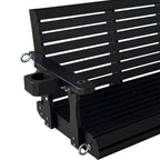 Wooden Porch Swing 3-Seater, High Backrest and Deep Seat, Bench Swing with Cupholders, Hanging Chains and 7mm Springs, Heavy Duty 880 LBS, for Outdoor Patio Garden (Carbon Black, 5 FT Extra Large)