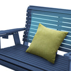 HDPE Porch Swing with 18/8 Stainless Steel Bolts, Ergonomic Design, Ultra Weather-Resistant, Heavy Duty 1200 LBS, for Outdoor Patio Garden Yard（Navy Blue）