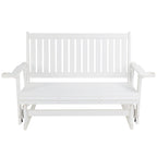 HIPS Patio Glider with Cup Holders, Durable Poly Lumber Material, All-Weather Resistant, High Backrest and Deep Contoured Seat, Heavy Duty 900 LB, for Outdoor, Porch, Patio (Ivory White, 3-Seat)