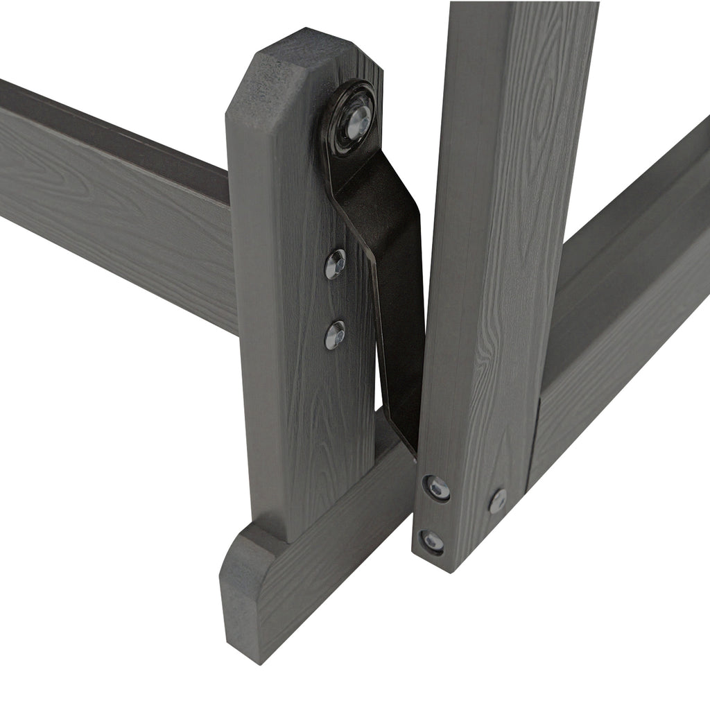 Poly Lumber Patio Glider, HIPS Material Weather-Resistant Swing Bench for Outdoor Porch Garden, Gray