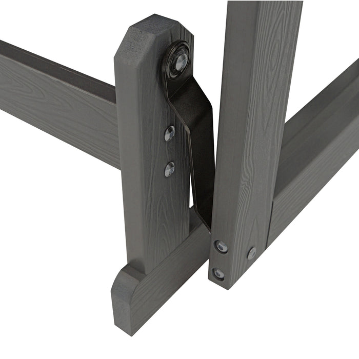 Poly Lumber Patio Glider, HIPS Material Weather-Resistant Swing Bench for Outdoor Porch Garden, Gray