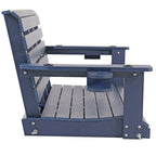 Poly Lumber 2-Seat Porch Swing, HIPS 4-Feet Bench Swing with Foldable Cup Holders,18/8 Stainless Steel Hardware, High Backrest and Deep Contoured Seat (Navy Blue, 4-feet)