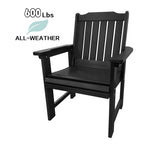 HDPE Patio Dinning Chair, Outdoor Chair with 18/8 Stainless Steel Hardware, Heavy Duty 600 LBS, for Outdoor Patio Garden Yard (Carbon Black)