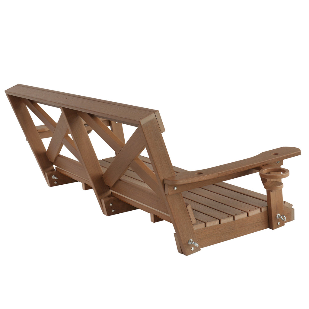 Fortune Candy HDPE Porch Swing with Cross Back, Weather-Resistant, for Outdoor, Patio, Porch, Yard