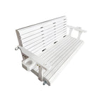 Wooden Porch Swing 3-Seater, High Backrest and Deep Seat, Bench Swing with Cupholders, Hanging Chains and 7mm Springs, Heavy Duty 880 LBS, for Outdoor Patio Garden (Pure White, 5 FT Extra Large)