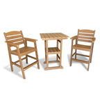 Poly Lumber Patio Bar Table, HIPS, Weather Resistant, for Outdoor, Poolside, Garden, Yard, Balcony (1 Piece, Teak Tone)