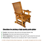 Patio Glider with Cup Holders, High Roll Back and Deep Contoured Seat,Heavy Duty 600 Lb (Warm Brown,  2 Pieces)