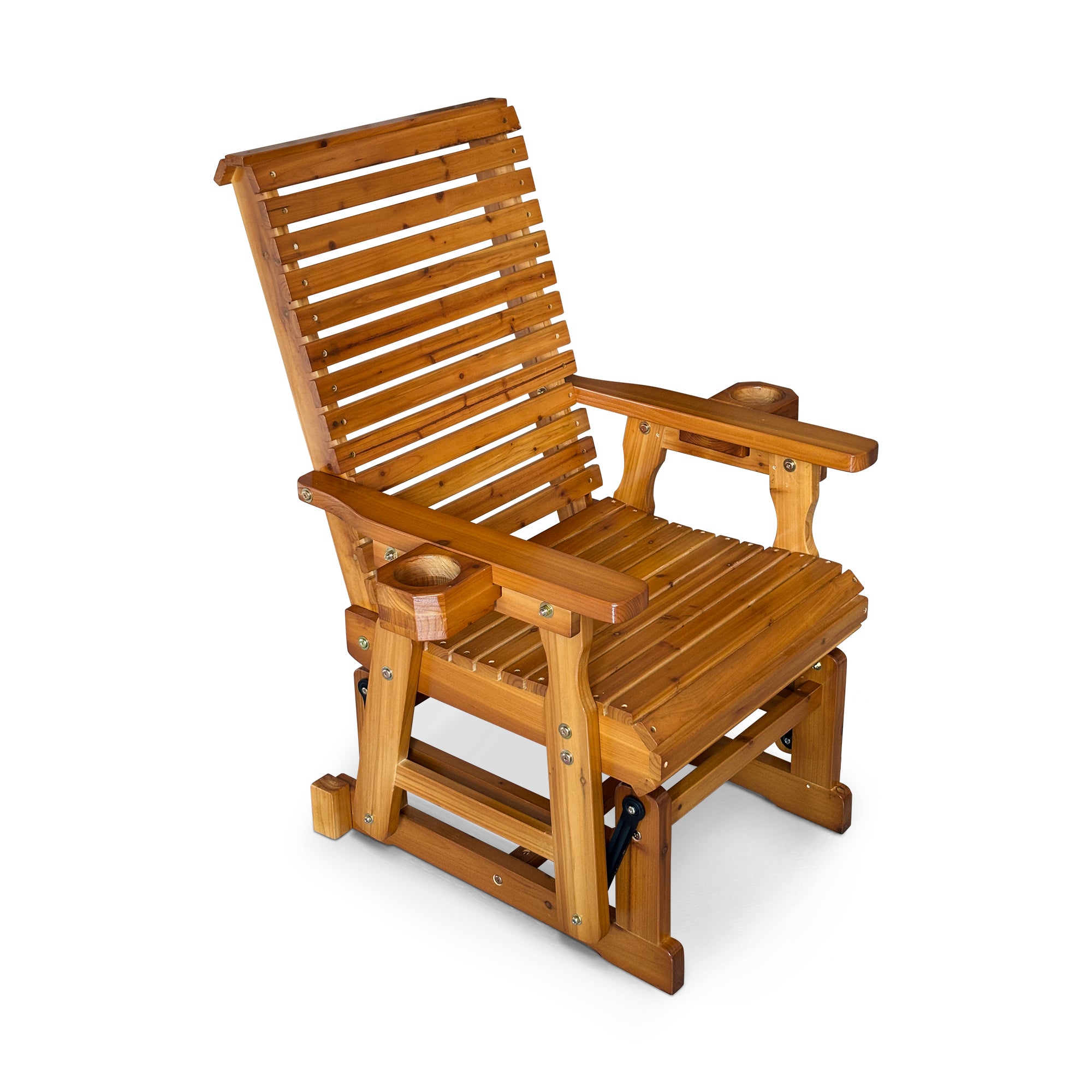 Fortune Candy Patio Glider with Cup Holders, High Roll Back and Deep C