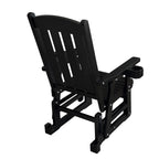 Wooden Patio Glider for One Person, with High Back and Deep Contoured Seat, Solid Fir Wood, Heavy Duty 600 LBS (Black,  2 Pieces)