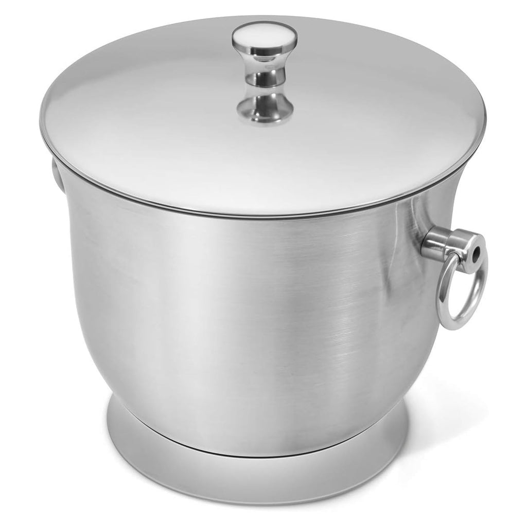 Fortune Candy Insulated Ice Bucket - Double Walled Stainless Steel Ice Bucket with Ice Tongs and Lid - 3.3 L