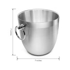 Fortune Candy Insulated Ice Bucket - Double Walled Stainless Steel Ice Bucket with Ice Tongs, Scoop, Lid, and Exclusive Handmade Nylon Holder - 2.8 L (Black)