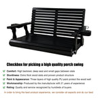 Porch Swing  4 FT Extra Large, Black