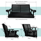 Porch Swing  4 FT Extra Large, Black