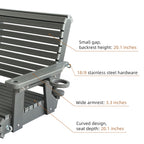 HDPE Porch Swing with 18/8 Stainless Steel Bolts, Ergonomic Design, Ultra Weather-Resistant, Heavy Duty 1200 LBS, for Outdoor Patio Garden Yard (Gray)