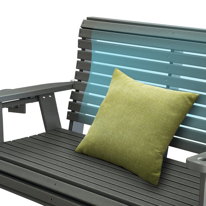 HDPE Porch Swing with 18/8 Stainless Steel Bolts, Ergonomic Design, Ultra Weather-Resistant, Heavy Duty 1200 LBS, for Outdoor Patio Garden Yard (Gray)