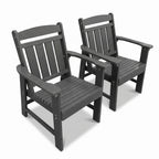 HDPE Patio Dining Chair, Slat Back, Weather Resistant, for Outdoor, Garden, Yard (2 Piece - Chair)