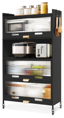 5 Tier Pantry Cabinet with 4 Doors 2