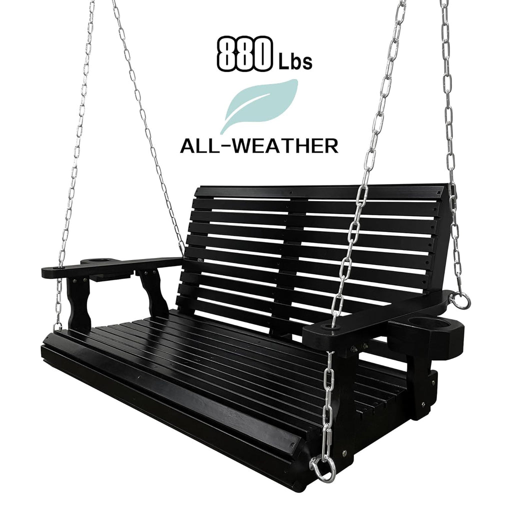 Porch Swing  4 FT Extra Large, Black