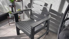 Modern HDPE Patio Dining Set, Poly Lumber Table and Chair, with Umbrella Hole, Weather Resistant, for Outdoor, Garden, Yard, Lawn