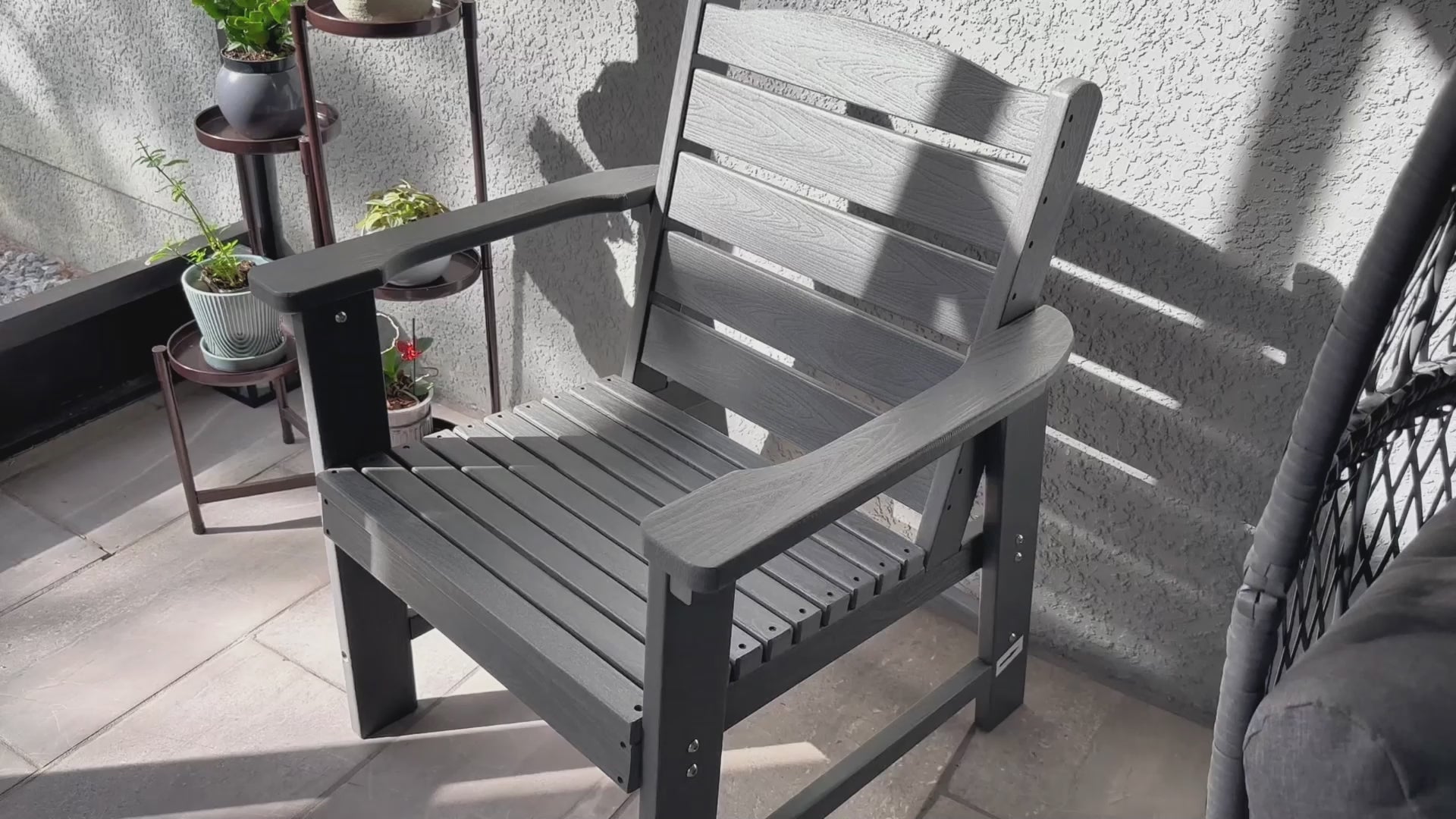 Modern HDPE Patio Dining Set, Poly Lumber Table and Chair, with Umbrella Hole, Weather Resistant, for Outdoor, Garden, Yard, Lawn