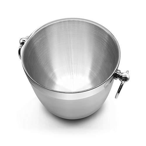 Fortune Candy Insulated Ice Bucket - Double Walled Stainless Steel Ice Bucket with Ice Tongs, Scoop, Lid, and Exclusive Handmade Nylon Holder - 2.8 L, Silver/Navy Blue 2 - Fortune Candy