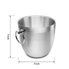 Fortune Candy Insulated Ice Bucket - Double Walled Stainless Steel Ice Bucket with Ice Tongs, Scoop, Lid, and Exclusive Handmade Nylon Holder - 2.8 L, Silver/Navy Blue 2 - Fortune Candy