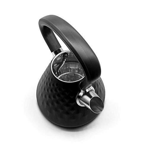 Fortune Candy KS-1011E Electric Kettle, Stainless Steel, with Diamond Pattern, Matte Black - Fortune Candy