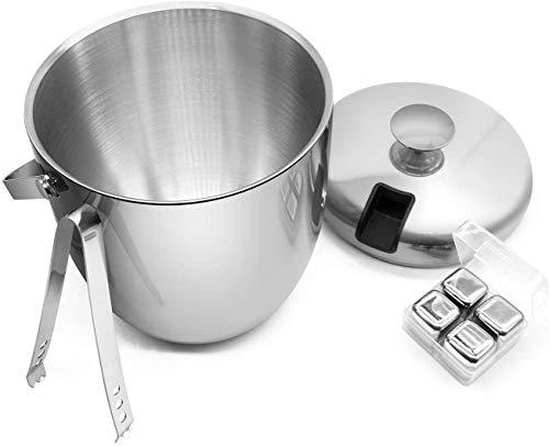 Fortune Candy Double Walled Ice Bucket, with Stainless Steel Ice Tongs and Lid - Fortune Candy