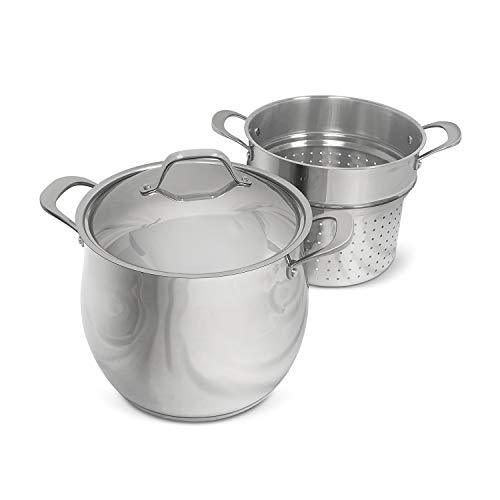 Fortune Candy 10-Quart Pasta Pot with Strainer Insert, 18/8 Stainless Steel - Fortune Candy