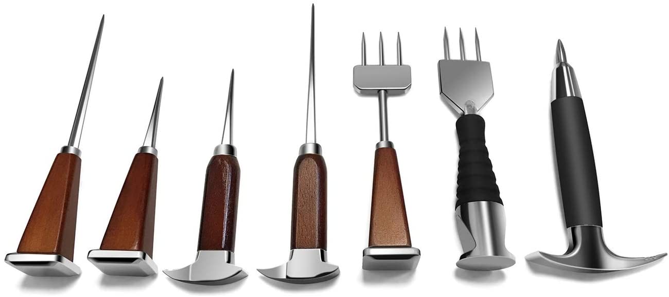 Fortune Candy Ice Picks, Stainless Steel, for Kitchen, Bars, Bartender, Deluxe Ice Carving Tools (3-Spike Ice Pick)