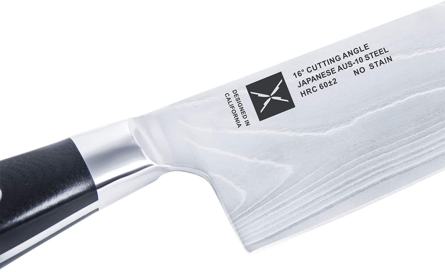 Fortune Candy 8 Inch Chef’s Knife - Damascus Japanese AUS-10 Stainless Steel Kitchen Knife - Full Tang, Classic Handle