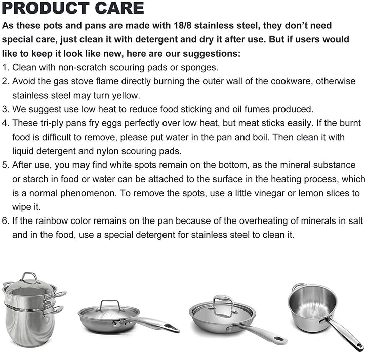 Fortune Candy 1.6-Quart Saucepan with Lid, Tri-Ply, 18/10 Stainless Steel, Comfortable Grip & Advanced Welding Technology, Dishwasher Safe, Induction Ready, Mirror Finish, Silver