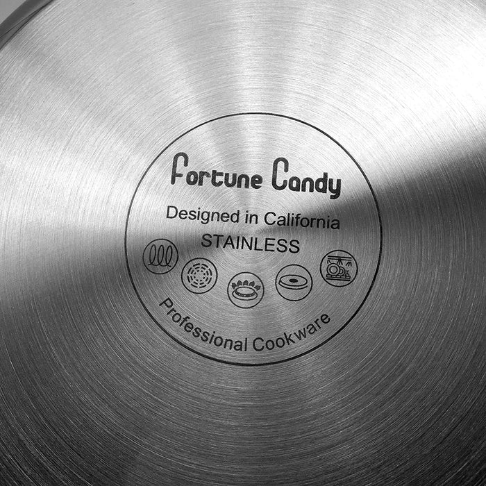 Fortune Candy 1.6-Quart Saucepan with Lid, Tri-Ply, 18/10 Stainless Steel, Comfortable Grip & Advanced Welding Technology, Dishwasher Safe, Induction Ready, Mirror Finish, Silver